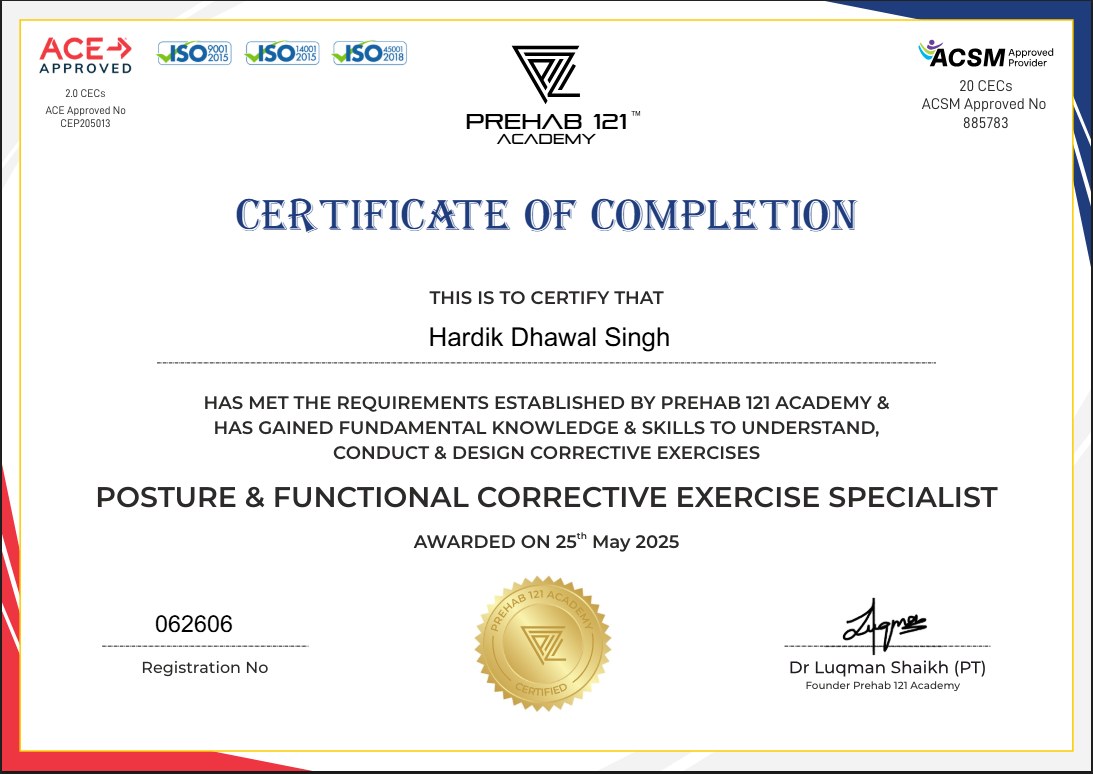 Posture & Functional Corrective Exercise Specialist — Prehab 121 Academy